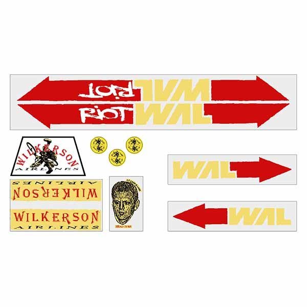 Wilkerson Airlines - WAL RIOT decal set on clear - old school bmx - Bmx Products AU