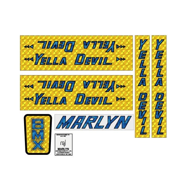 Yella Devil by Marlyn Distributors - Prism decal set - old school bmx - Bmx Products AU